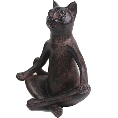 Kiaotime I Vintage Rustic Decorative Resin Animal Cat Yoga Pose Statue, Kitty Yoga Figurine Statue, Meditation Room Yoga Figurine, Yoga Pose Statue, Yoga Sculpture #TOP5