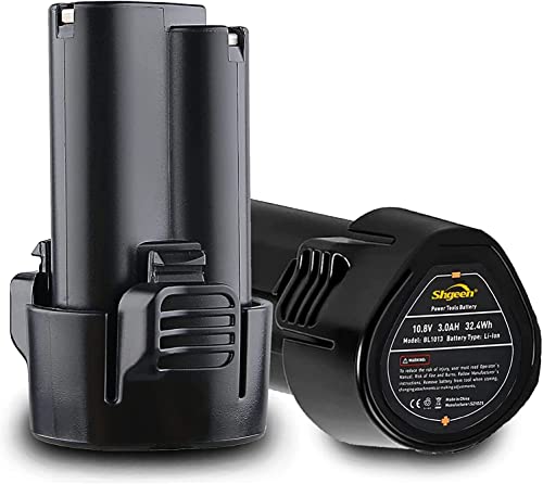 SHGEEN 2Pack 3,0 Ah 10,8 V Lithium-Ionen-Akku für Makita BL1013 BL1014 194550-6 194551-4 DF030D DF330D TD090D 195332-9 für Makita Cordless Tools Cover