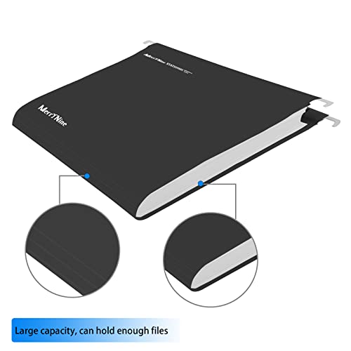 Merrynine Hanging File Folders, 15Pcs Letter Size Suspension Files, Polypropylene Filing Cabinet Suspension Files With Tabs And Card Inserts For School Home Work Office Organization (Murky Black) #TOP3