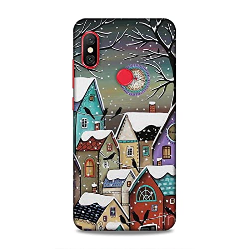 Image of Printed Mobile Back Hard Case Cover for Redmi Note 6 / Note 6 Pro | Snowfall, Houses, Animated, Home Sweet Home -2186