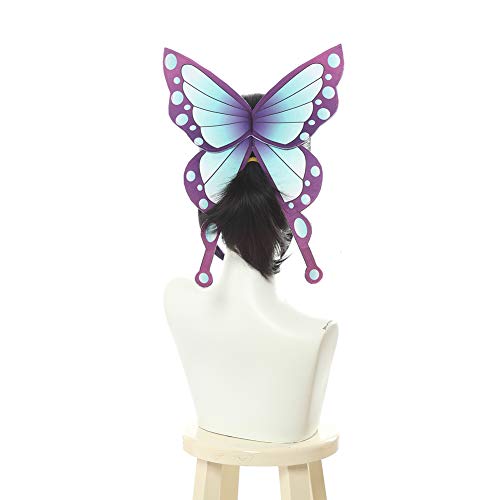 Nuoqi Kochou Shinobu Cosplay Peruca + Borboleta Grampo de Cabelo Shinobu Kocho Peruca Feminina Anime