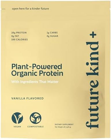 Future Kind Vegan Protein Powder, Vanilla, Pea Plant Protein for ...