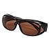 Solarfun Polarized Fit Over Glasses Sunglasses Wrap Around Solar Reduce Shield for Men and Women's Driving, Brown