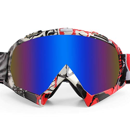 BATFOX Motorcycle ATV Goggles Dirt Bike Motocross Safety ATV Tactical Riding Motorbike Glasses Goggles for Men Women Youth Fit Over Glasses UV400 Protection Shatterproof(purple)