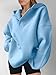 ANRABESS Womens Oversized Hoodies V Neck Sweatshirts Fleece Long Sleeve Pullover Y2K Clothes 2025 Fall Trendy Outfits Light Blue XL