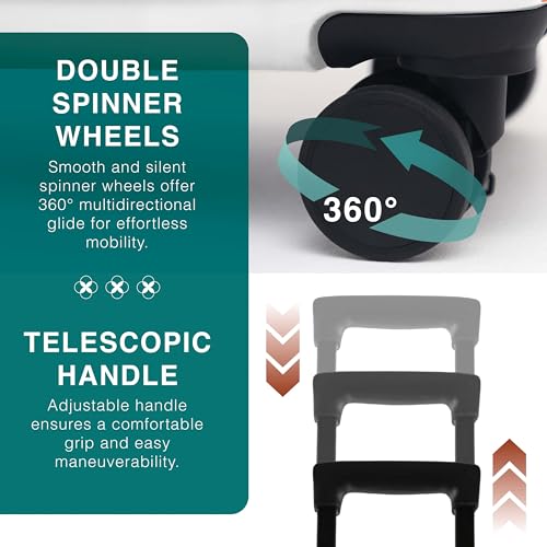 Image of Luggage Sets 2 Piece, 24 Inch Suitcase and 28 Inch Luggage with Spinner Wheels, Durable Hard Shell Suitcase Set, Expandable Travel Suitcases with Wheels, White