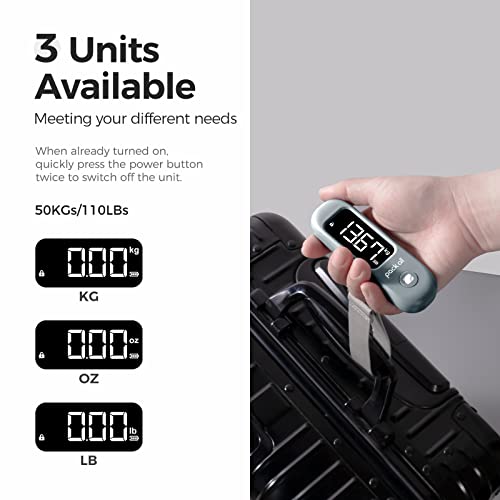 pack all 110 Lbs Luggage Scale, Digital Handheld Baggage Scale, Travel Suitcase Weight Scale with LCD Display, Battery Included, Rock Grey - Image 5
