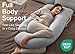 Momcozy U Shaped Pregnancy Pillows with Cotton Removable Cover, 57 Inch Full Body Pillow Maternity Support, Must Have for Pregnant Women, Hatha Grey