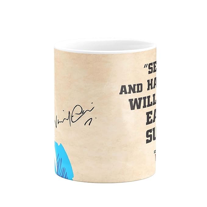 Image of Cricket Theme Ceramic Coffee Mug, MS Dhoni and Virat Kohli Fan Art Print (Sports Lover) (3-Virat kohli, Large)