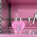 Pink Combination Lock, Heart Shape 3 Digital Password Padlock, Mini Outdoor Combo Gate Lock for School Gym Locker, Fence Gate, Toolbox, Employee Hasp Locker Combination Padlocks