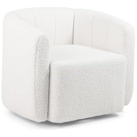 COSTWAY Swivel Accent Chair with Sherpa Fabric Cover
