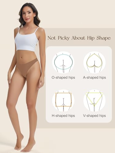 Image of Seamless Camel Toe Thongs for Women No Show Thong Panty Liners Invisible Breathable Camel Toe Concealer Underwear