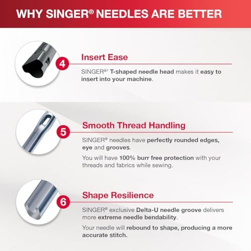 SINGER® Sewing Needle Bundle, Universal Denim Ball Point Microtex, 20 Pack by Singer - Image 6