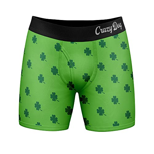 Crazy Dog T-Shirts Mens I Clover Shenanigans Boxers Funny St Patricks Day Saint Paddy Shamrock Graphic Underwear