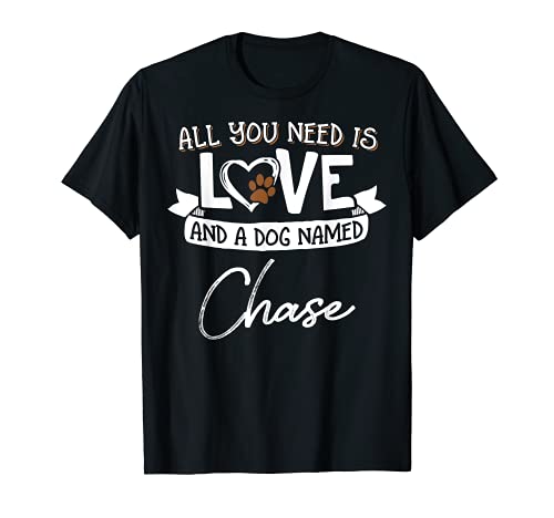 Image of Cute Dog Named Chase Design for Women and Men T-Shirt