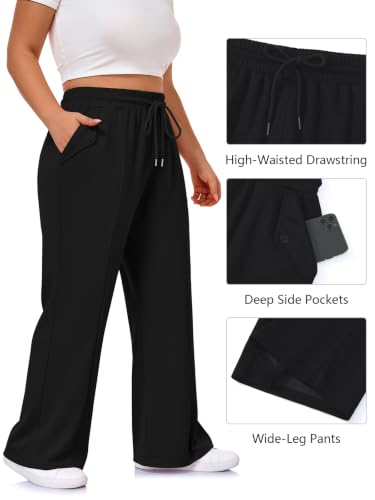 Women's Plus Size Wide Leg Sweatpants - image 4