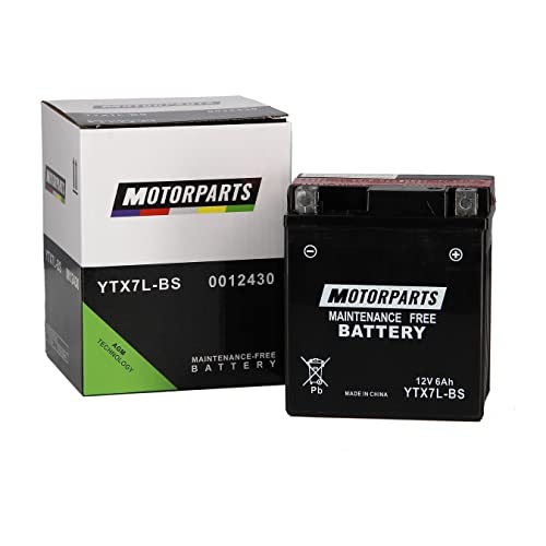 BATTERIA MOTORPARTS MINARELLI YTX7L-BS 12V 6AH COMPATIBILE CON HONDA SH 150 I 150 2005 2008 SENZA MANUTENZIONE COMPLETA SPECIFICA MOTO SCOOTER