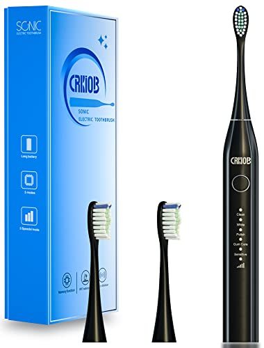 CRKIOB Electric Toothbrush for Adults and Kids,5 Modes,3 Speeds/Mode,2 Minutes Built in Smart Timer,Sonic Toothbrush,Kids toothbrushes