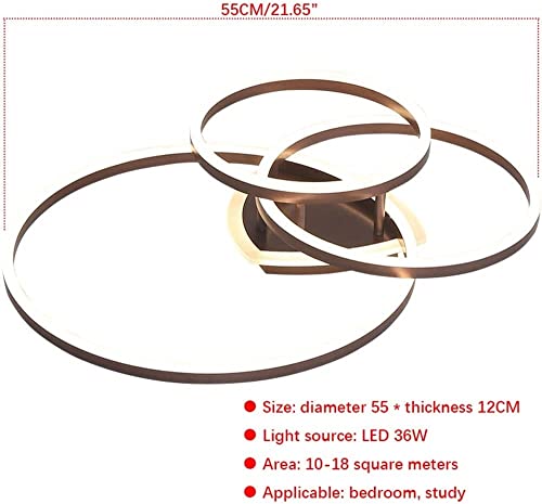 Plafonnier LED à intensité variable HJLJKG chic marron - 4