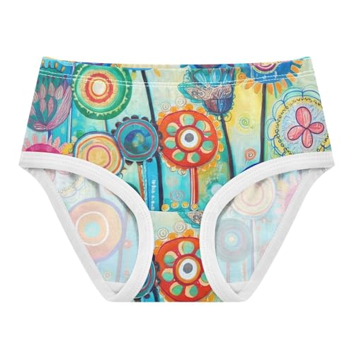Toddler Girls Underwear 2t Cotton Panties for Girl Durable Briefs Girls Undies Vibrant Colorful Dandelion Floral