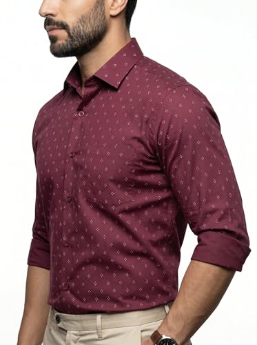 Image of Amazon Brand - INKAST Men's Printed Cotton Shirt | Full Sleeve | Regular Fit | Comfortable Formal Stylish Shirt for Men | Man Shirts for Professional Look