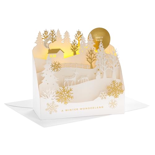 Carte de Noël 3D féerique renne et cerf Hallmark transmettez votre amour