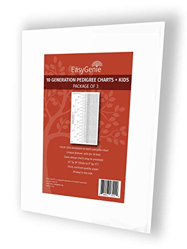 Easygenie 10 Generation Blank Pedigree Charts (Package Of 3) | Archival Quality Genealogy Charts For Ancestry thumb #4