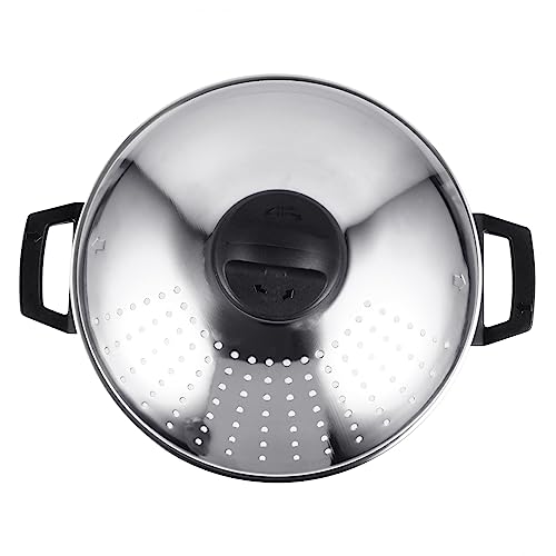 Kichvoe Pot à Nouilles Acier Inoxydable Avec Couvercle Filtre Et Fixation Sécurisée Ustensile De Cuisson Antiadhésif Pour Préparation Rapide Et Égouttage Facile