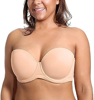 Women's Thin Cup Plus Size Bra Non Slip Type Underwear Detachable Straps  Underwear Bras to Wear with A Backless Dress, Beige, B : Amazon.ie: Fashion