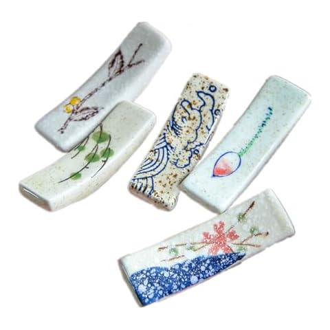 RUITASA Ceramic Chopstick Stand Rest, 5PCS Holders Floral Chopstick Stand, Chopstick Stand Rest, Rooster Chopsticks Rest Holder Set for Chopsticks, Forks, Spoons, Knives Hotel Restaurant Family Cover