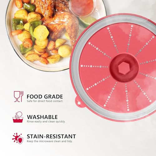 Image of ML-24-991 Microwave Splatter Cover Vented for Food with Hook Hole, Splatter Guard & Colander Kitchen Gadget for Food, Meal Prep