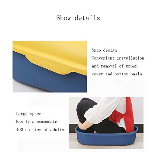 Bandeja grande semitransparente com caixa de areia para vaso sanitário, o corpo principal do grande