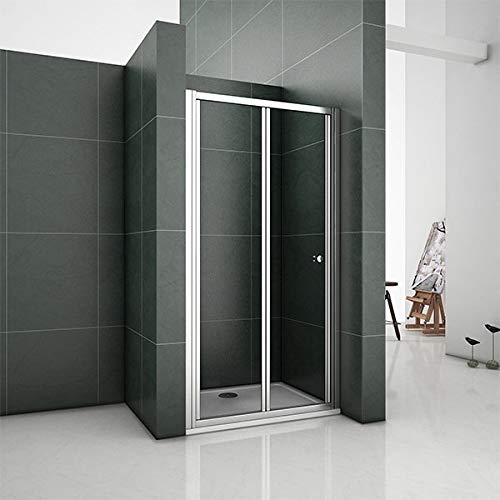 Bathroom Bifold Shower Door Glass Screen 700x1900mm