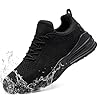 LARNMERN Impermeabile Sneakers Uomo Scarpe Running Corsa Scarpe da Cucina Scarpe Antiscivolo Cuoco Leggero Camminata Casual Comode(Larga Nero,42 EU)