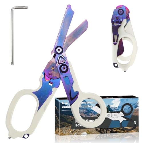 Image of 6-in-1 Heavy-Duty Emergency trauma shears|Folding Emergency Shears| | Multifunctional Life-Saving Tool|Suitable for Emergency Rescue|Outdoor Exploration|DIY Construction and Maintenance|
