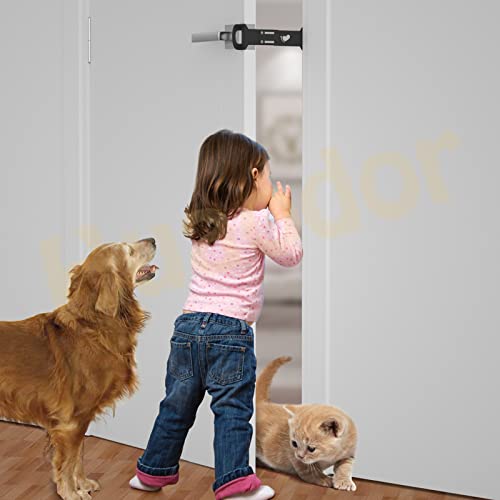 Huaodor Trava e suporte para porta de gato - Tampa de porta ajustável de metal para gatos - Suporte