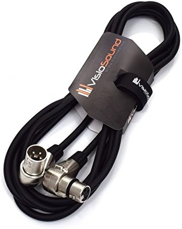 Right Angled Male XLR to Female XLR Mic Lead/Balanced Microphone/Patch Cable 1m Black