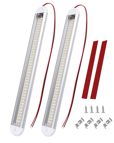 Bonlux 12 V LED-Innenbeleuchtung für Wohnmobile, 120 LEDs, 12 V, universelle Innenbeleuchtung für Wohnmobil, Van, Wohnmobil, Küche, 6500 K, kaltweiß, 2 Stück