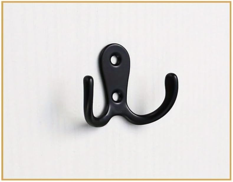 3sets Double Heads Hook Wall/Door Mounted Hanger w/Screws Coat/Key/Bag/Towel/Hat/Mask Holder 53mm (White)