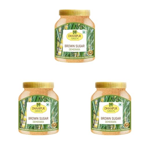 Image of Dhampure Speciality Demerara Brown Sugar Crystal, 800G | Demerara Golden Brown Sugarcane | Source Of Minerals | Healthier Substitute For White Sugar | Chemical Free Sulphurless No Preservatives | Desi Shakkar (Pack of 3)