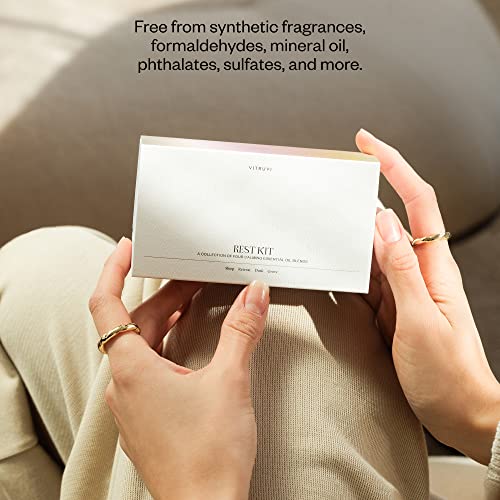 Vitruvi Rest Kit Blend Essential Oil | Calming Essential Oil Blends, 100% Pure | Sleep, Retreat, Dusk, And Grove Essential Oil Set | Essential Oils For Diffusers Aromatherapy 4X5 Ml (0.17 Fl. Oz.) #TOP2