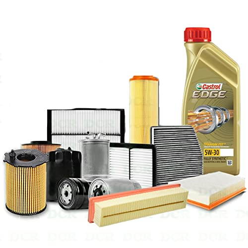 Kit tagliando auto, kit quattro filtri e 5 litri olio motore Edge...