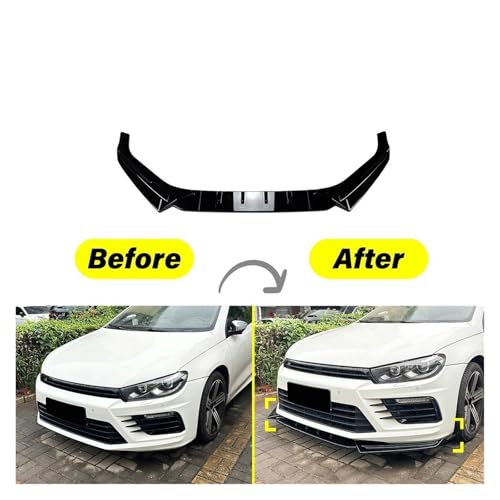 Spoiler de pare chocs avant pour VW Scirocco MK3 noir brillant look r - 5