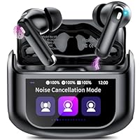 Thunelec Wireless Earbuds, 48H Smart Touch Screen Ear Buds Wireless Bluetooth 5.4 Headphones In Ear, ANC/ENC Noise Cancelling Mic Bluetooth Earbuds, 5 EQ Modes, HiFi Stereo, IPX7 Waterproof Earphones