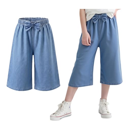 Image of Toddler Girls Capri Pants Lightweight Palazzo Wide Leg Summer Pants 3-10 Years