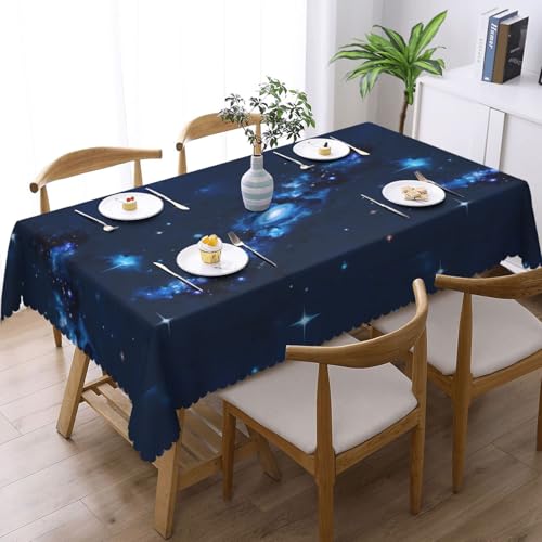 Nappe rectangulaire tissu imprimé galaxie bleue pour repas et buffets - 3