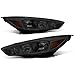 For 15-18 Ford Focus Chrome Housing Smoke Lens Amber Corner Headlights/Lamps - Pair