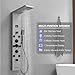 BWE Shower Panel Tower System with Body Jets Rainfall Waterfall Shower Head 6 IN 1 Stainless Steel Brushed Nickel Shower Panel with Tub Spout Temperature Display Wall Mount