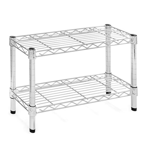 Shelving Inc. 8" d x 24" w Chrome Wire Shelving with 2 Tier Shelves, Weight Capacity 800lbs Per Shelf