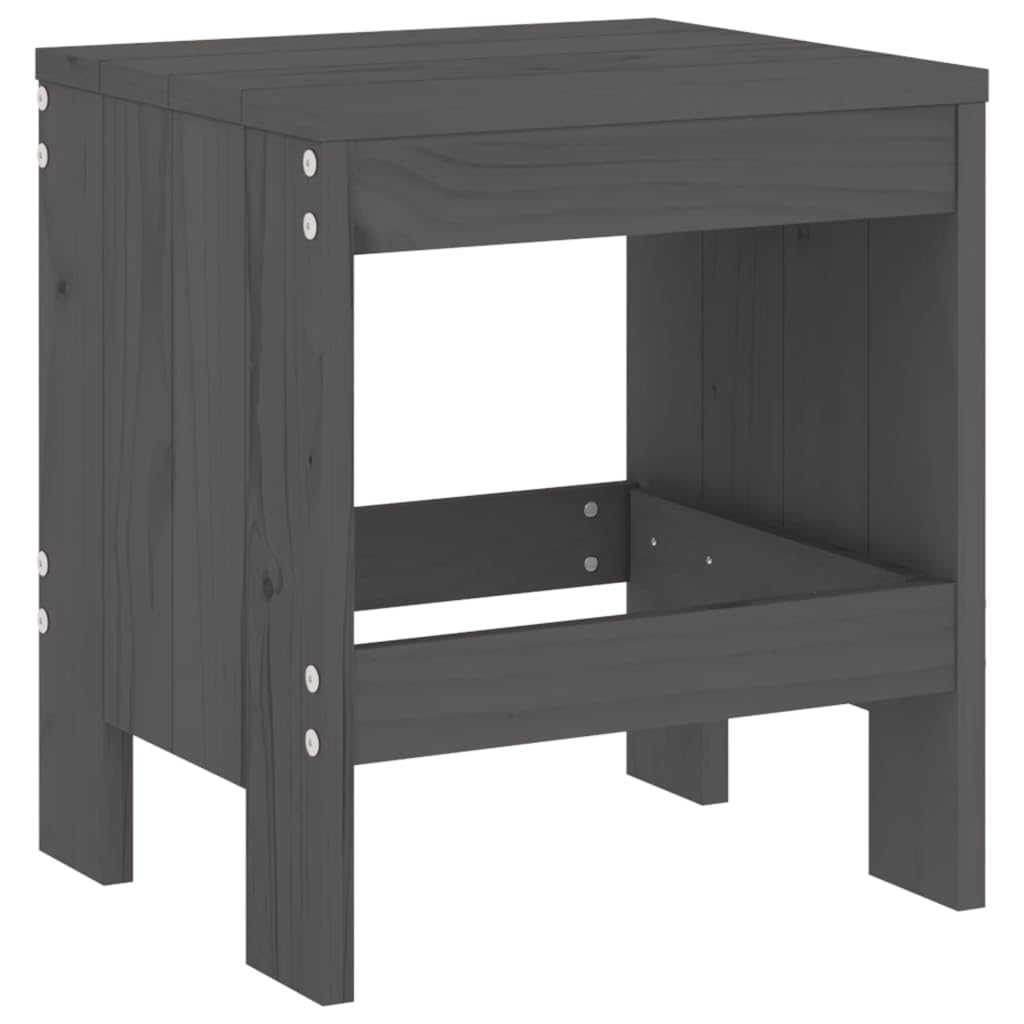 Fengshui Taboret ogrodowy 2 szt. szary 40 x 36 x 45 cm lite drewno sosnowe